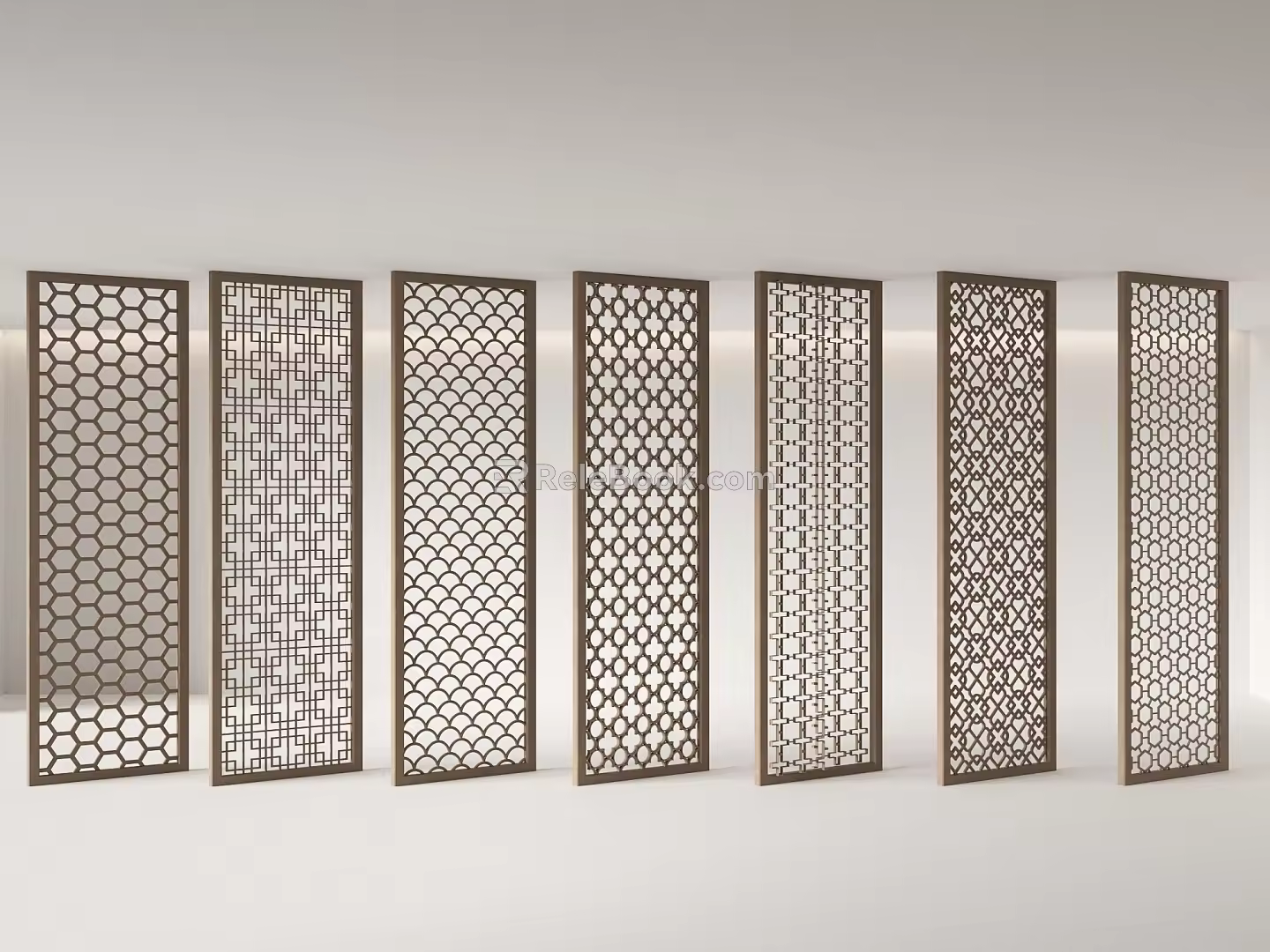 New Chinese style lattice screen partition 3d model