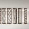 New Chinese style lattice screen partition 3d model