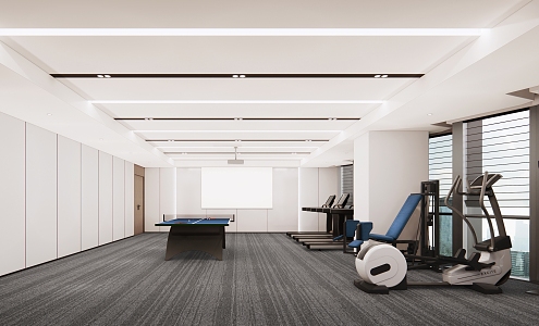 Modern Gym Multi-function Meeting Room 3d model