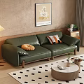 Modern double sofa multiplayer sofa 3d model