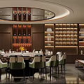 Elegant Chinese Private Dining Room Interior With Round Table Seating And Traditional Decor