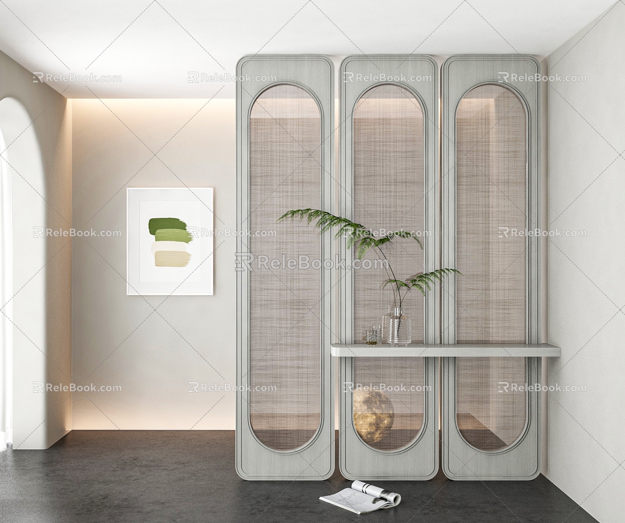 French glass partition model