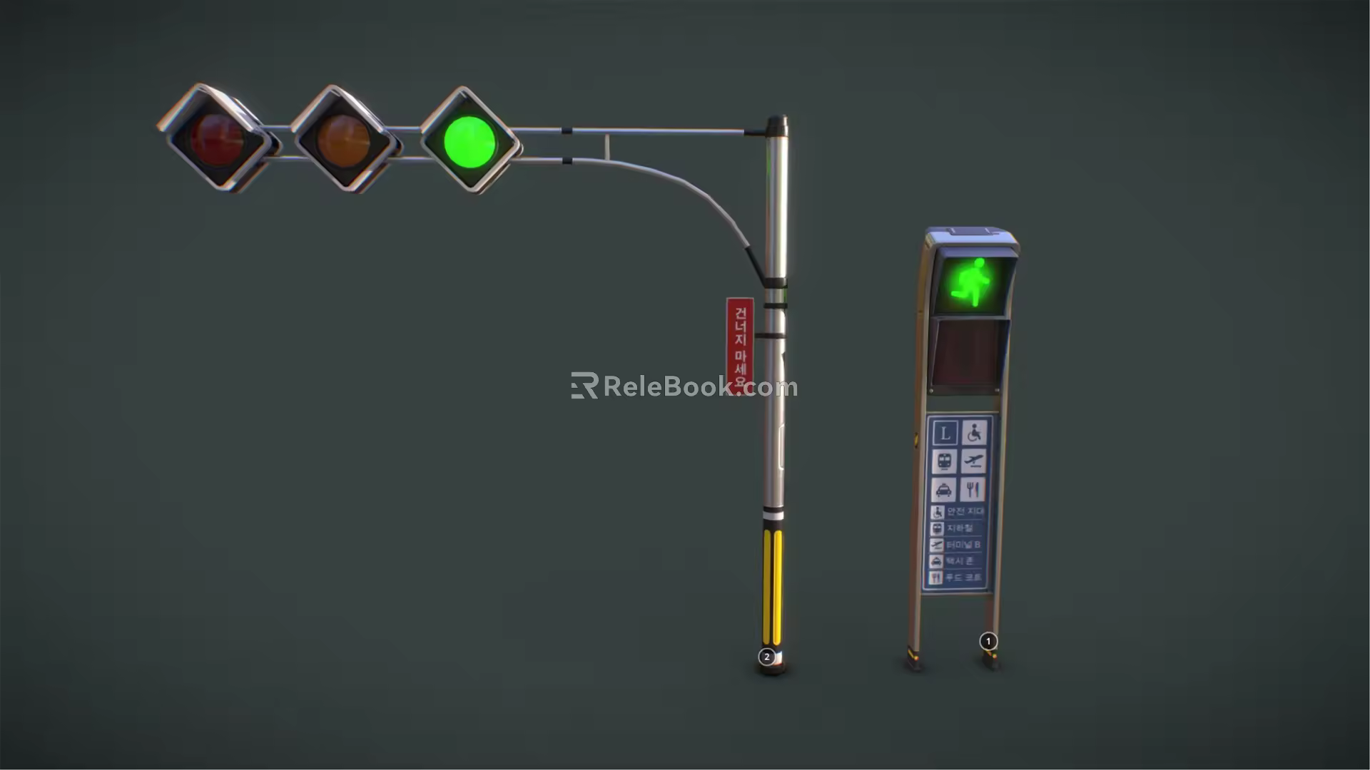 Modern Traffic Lights 3d model
