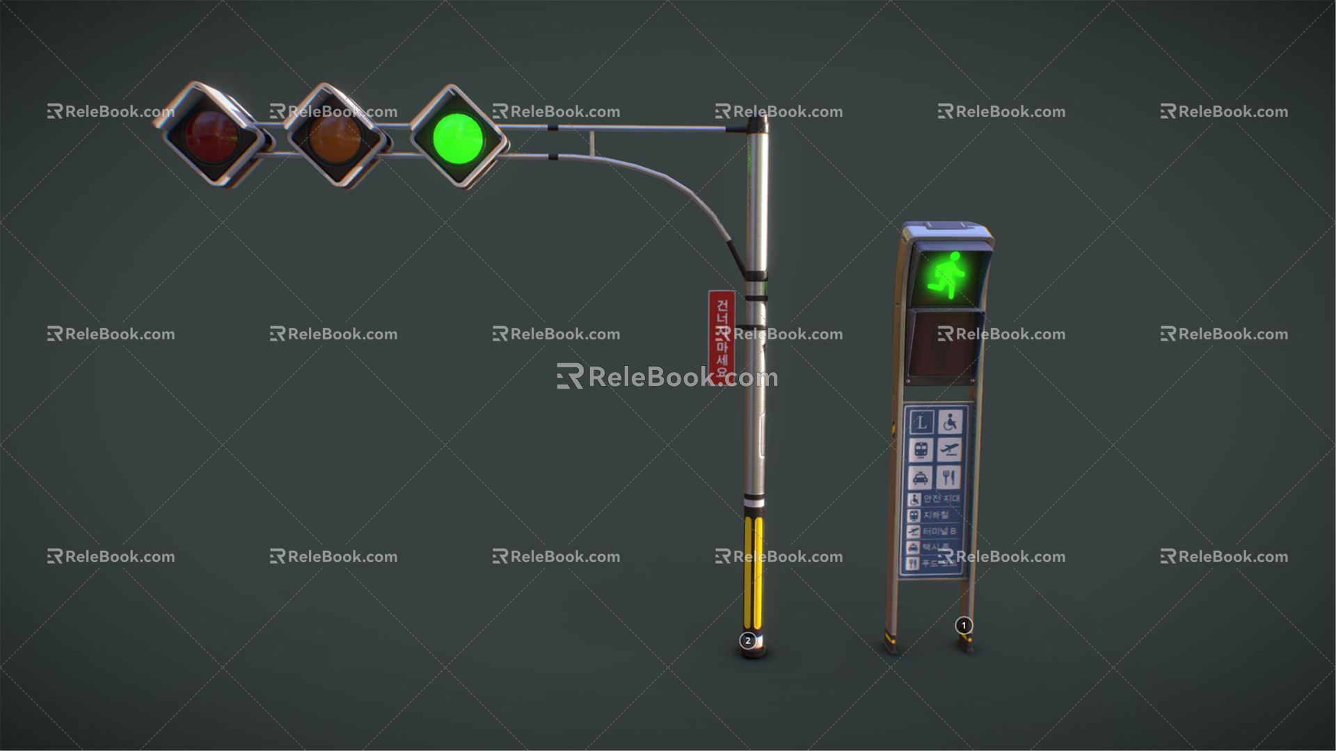 Modern Traffic Lights 3d model