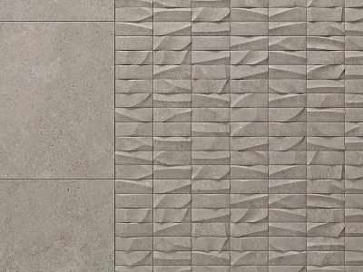Gray Wall Design With Geometric Textured And Smooth Surface For Interior Decor 3d model