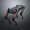 Advanced Robotic Quadruped Creature With Mechanical Legs And Metallic Body Structure 3d model