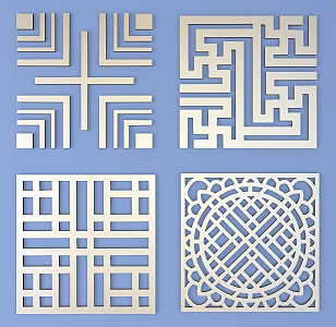 Carved Square Carved Traditional Pattern Lattice Carved Pattern Carved Pattern Classical Pattern 3d model