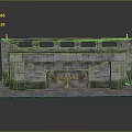 Ancient Weathered Stone Structure Model With Historical Entrance Square Openings And Mossy Base