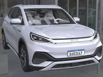 White Electric SUV Featuring Modern Front Design Sleek Body Lines LED Headlights And Light Interior 3d model