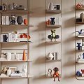 Modern Shelf Bookshelf Top Bookshelf Book Ornaments Combination 3d model