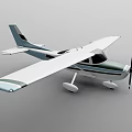Modern Small Passenger Plane With White Wings Green Fuselage And Single Propeller