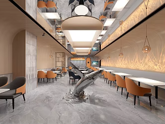 Modern Western Restaurant Whale Western Restaurant 3d model