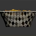 Cheesy Baked Pasta With Savory Filling In Black And White Checkered Container