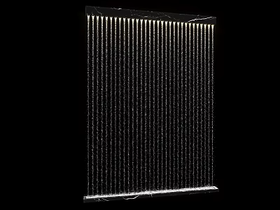 Modern Vertical Waterfall Garden Decor With LED Strip Lighting And Flowing Water 3d model