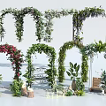 Vines Decorated Arches With Greenery Floral And Garden Plant Elements