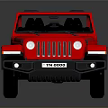 Red Open Top Off Road Vehicle With Open Doors And Black Wheels