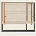 Beige Linen Roman Shades With Wooden Straps For Window Interior Design