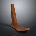 Rusted Iron Shoe Shaped Sculpture With Textured Surface On Dark Background 3d model