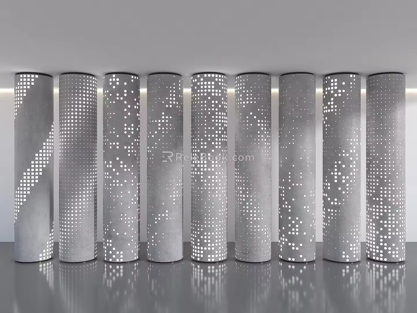 Transparent Concrete Column Luminous Concrete Column Gradient Perforated Column Luminous Decorative Column Gradient Luminous Package Column 3d model