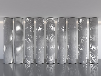 Transparent Concrete Column Luminous Concrete Column Gradient Perforated Column Luminous Decorative Column Gradient Luminous Package Column 3d model