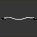 Sleek Metallic Vehicle Handlebar With Silver Black Red Accents And Reflection