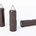 Brown Leather Punching Bags As Sports Equipment With Hanging And Lying Designs For Training