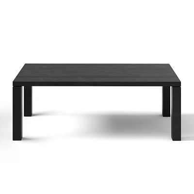 Black Minimalist Dining Table With Simple Rectangular Top And Solid Legs 3d model