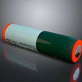 Cylindrical Battery With White Green Body And Orange Edges For Electronic Devices