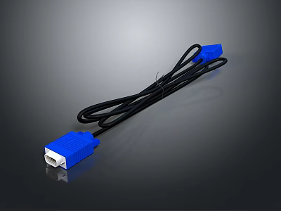 High Quality VGA Cable for Computer Monitor and Projector Connection 3d model