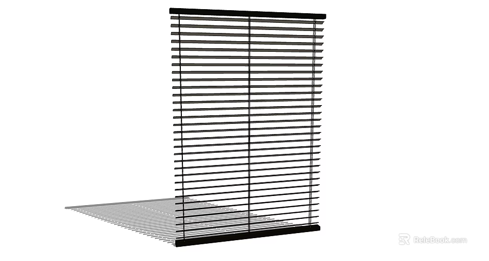 Black Horizontal Window Blinds Modern Design For Light Control And Privacy 3d model