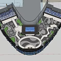 Modern Roof Garden Architectural Design With Circular Pathways And Central Pavilion