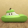 Green Apple Shaped Public Chair With Cute Design For Kids In Playroom