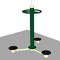 Durable Green Swing Door with Sturdy White Base and Metal Column Support
