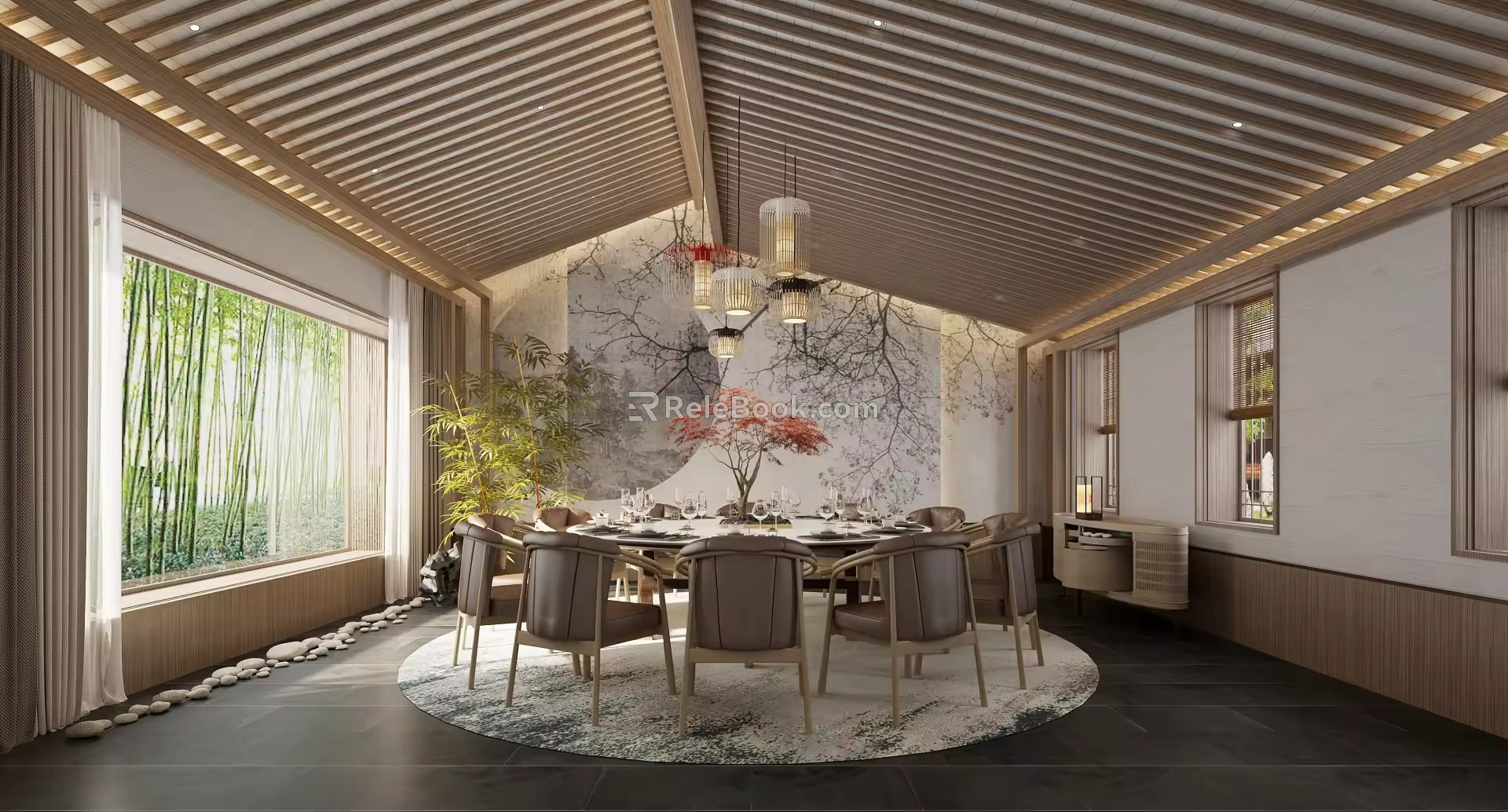 New Chinese-style private room box 3d model