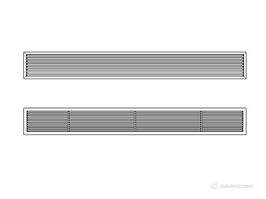 Modern Air Conditioner Air Vents Featuring Horizontal Slats And Segmented Designs 3d model 