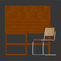 Kids Wooden L Shaped Desk With Bookshelf And Comfortable Chair Setup