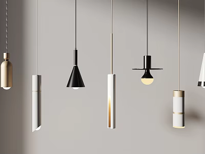 Modern Pendant Lights With Various Shapes And Color Options For Contemporary Home Decor 3d model