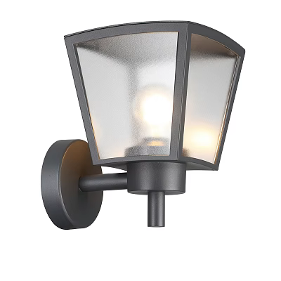 Modern Black Wall Light With Clear Glass Shade And Illuminated Warm Glow 3d model