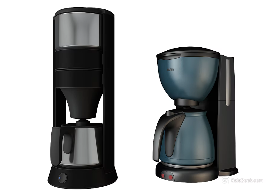 Modern Kitchen Appliances Featuring Coffee Makers With Sleek Design And Contemporary Style 3d model 