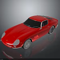Red Classic Sports Car With Sleek Body Black Roof And Silver Wheels On Reflective Surface