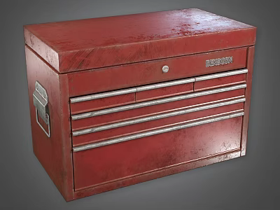 Red BOSCH Hardware Toolbox With Multiple Drawers For Sturdy Practical Storage 3d model