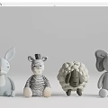 Plush Toy Ornaments Combination Children's Plush Toy Doll Ornaments 3d model