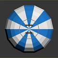 Blue And White Striped Hot Air Balloon With Wooden Basket And Classic Design