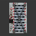 Industrial Gray Metal Safety Barrier Panel With Red White Stripes And Cross Braces