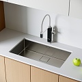 Modern sink stainless steel sink large single sink basin drawing faucet 3d model