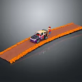 Toy Racing Car With Mario Character On Orange Track Surface