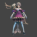 Fantasy Female Character With Purple Shell Dress Mermaid Tail And Bow Arrow
