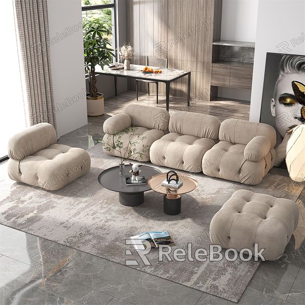 Modern Guest Restaurant Casual Fabric Sofa Combination model