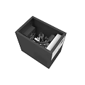 Square Industrial Equipment With Black Casing And Internal Mechanical Parts