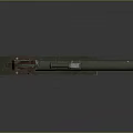 Old Fashioned Green Cannon With Metal Barrel And Carriage On Dark Background